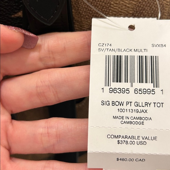 Coach (NWT) Gallery Tote Bag in Signature Canvas with Bow Print - Picture 14 of 14